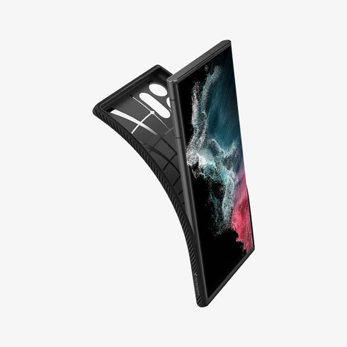 ACS03915 - Galaxy S22 Ultra 5G Case Liquid Air in black showing the back